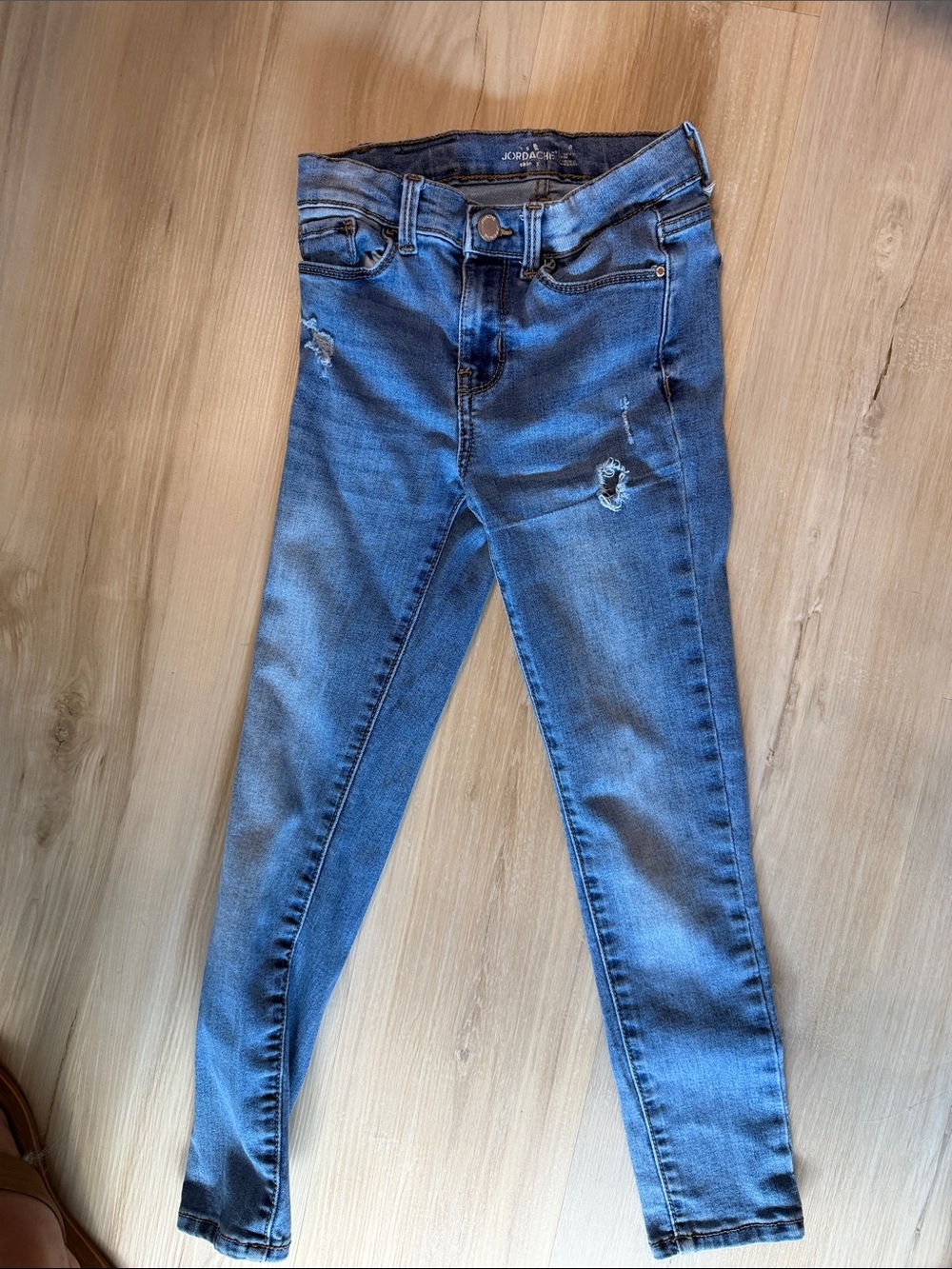 Jordache Girls Blue Distressed Skinny Jeans